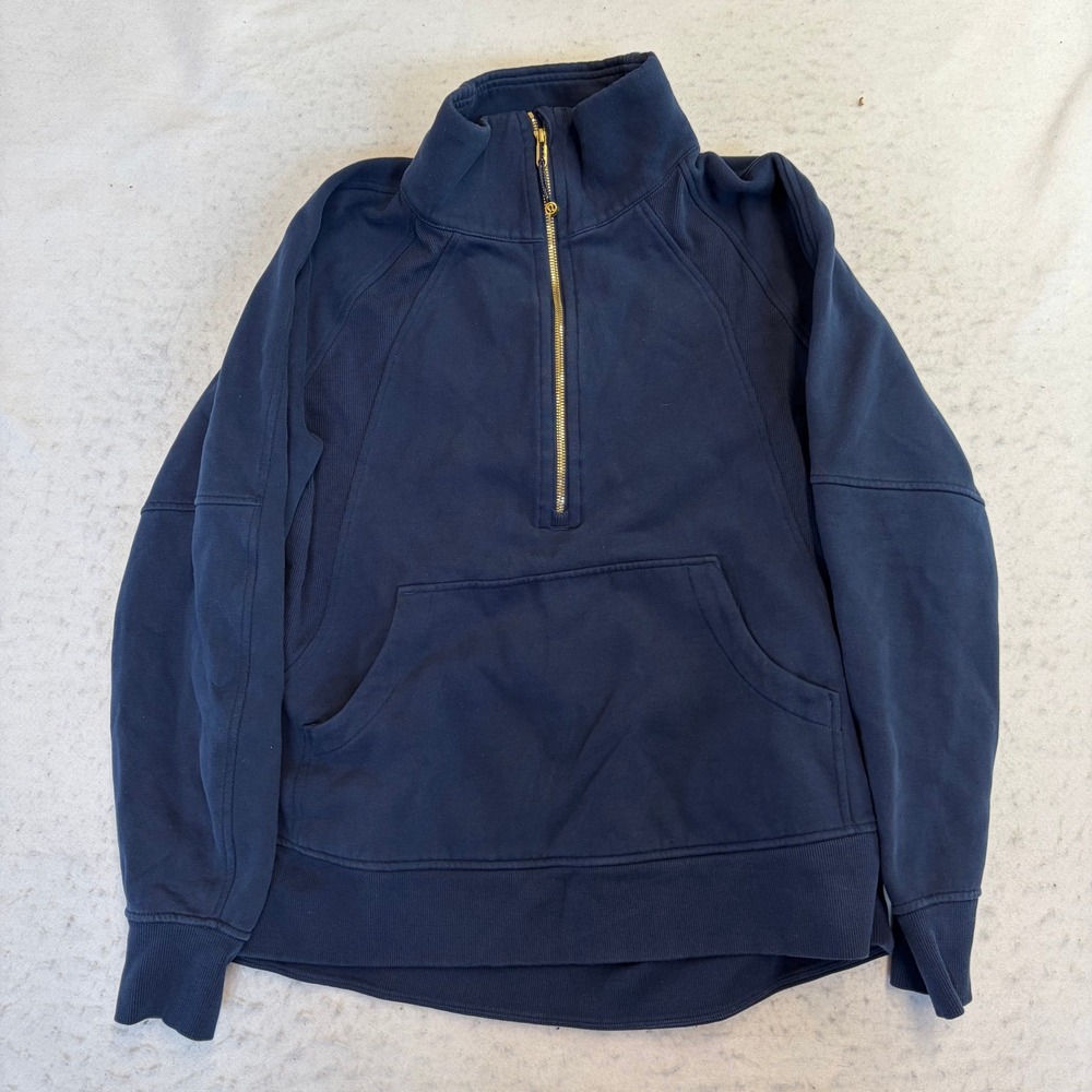 Lululemon Scuba Oversized Half Zip Pullover Womens M/L Navy Blue Funnel Neck